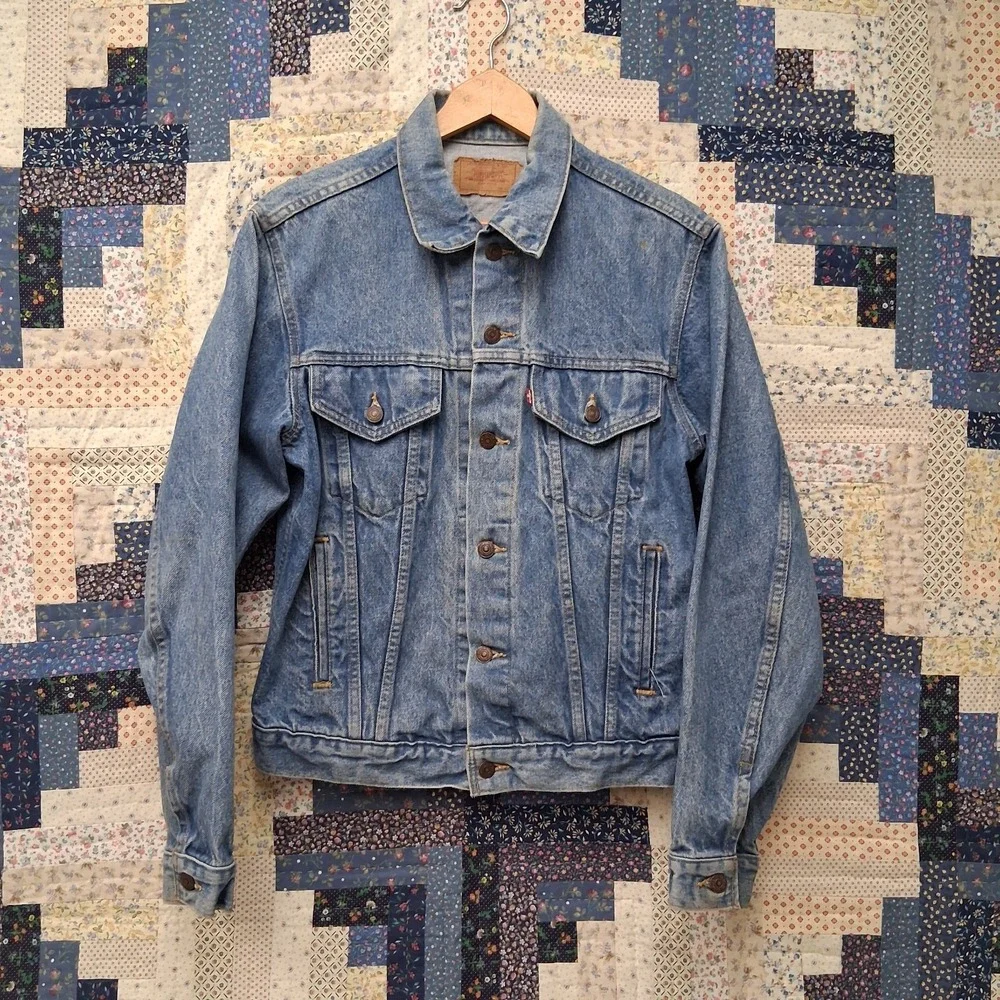 Vintage 80s Levis 71506 0214 Trucker Type 3 Denim Jacket Size 40 Made in USA